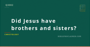 Did Jesus have brothers and sisters?