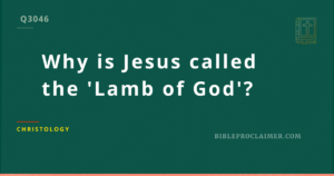 Why is Jesus called the ‘Lamb of God’?