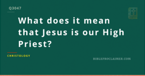 What does it mean that Jesus is our High Priest?