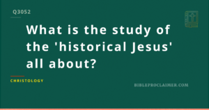 What is the study of the ‘historical Jesus’ all about?