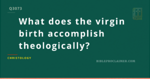 What does the virgin birth accomplish theologically?