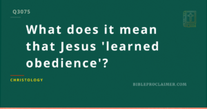 What does it mean that Jesus ‘learned obedience’?