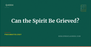 Can the Spirit Be Grieved?